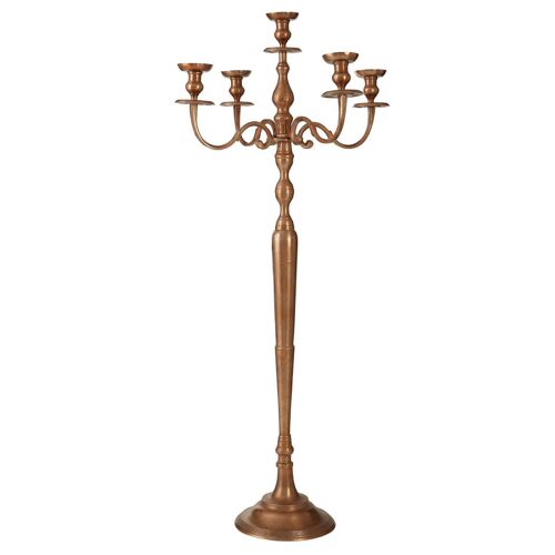 5 Arm Copper Finish Candelabra - 150cm