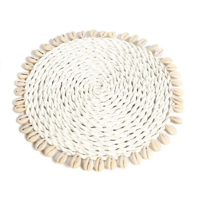 Coaster en coquillage Seagrass - Blanc