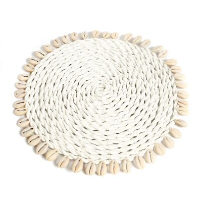 The Seagrass Shell Pan Coaster - White