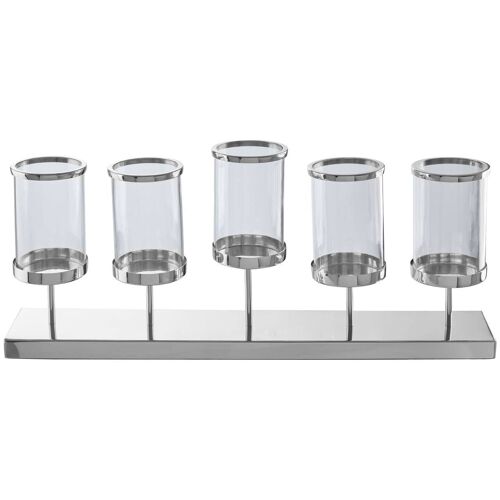 5 Light Silver Candle Holder