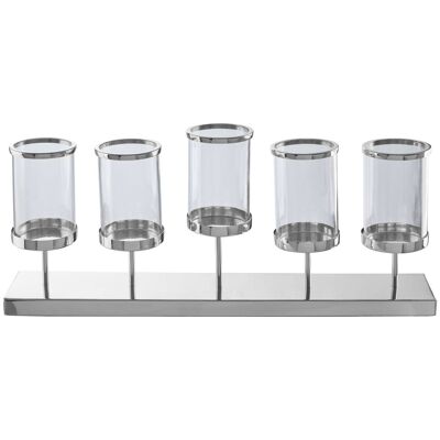 5 Light Silver Candle Holder