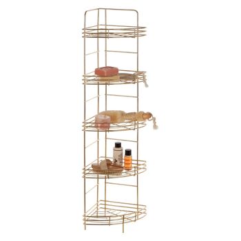 5 Tier Gold Finish Corner Storage Rack 4