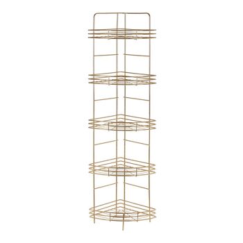 5 Tier Gold Finish Corner Storage Rack 5