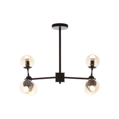 Abira 6 Bulb Matte Black Pendant Lamp