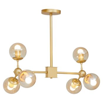 Abira Six Bulb Gold Finish Pendant Light 7