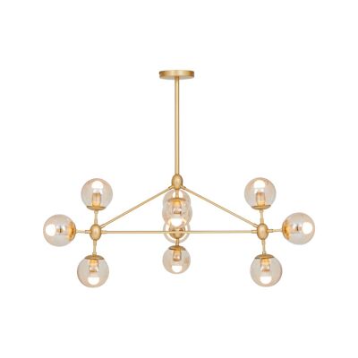 Abira Ten Bulb Gold Finish Pendant Light