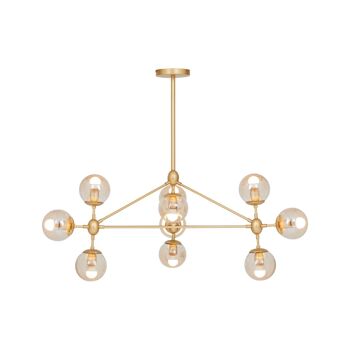 Abira Ten Bulb Gold Finish Pendant Light 1