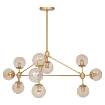 Abira Ten Bulb Gold Finish Pendant Light 4