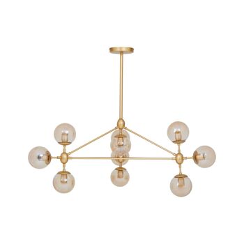 Abira Ten Bulb Gold Finish Pendant Light 6