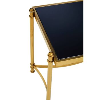 Ackley Black Glass and Gold Frame Side Table. 4