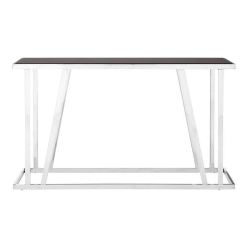 Ackley Console Table with Black Glass Top
