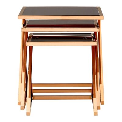 Ackley Set of 3 Rose Gold Finish Nesting Tables