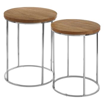 Agra Set of 2 Round Side Tables 2