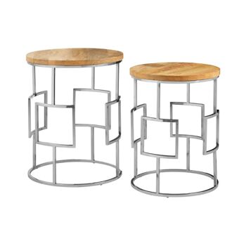 Agra Set of 2 Square Design Side Tables 1