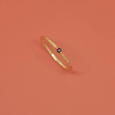 anello nero martellato - Oro