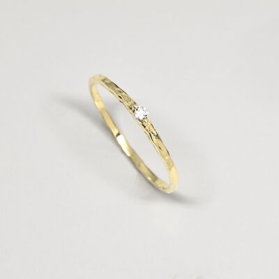 hammered sparkle ring - gold