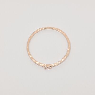 anello scintillante martellato - oro rosa