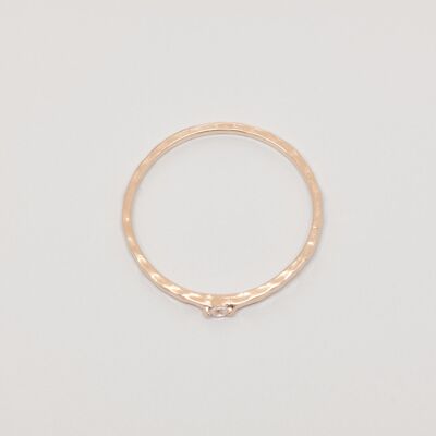 hammered sparkle ring - rose gold