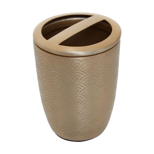 Allegra Etched Champagne Finish Toothbrush Holder