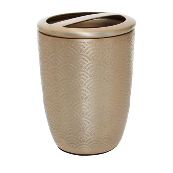 Allegra Etched Champagne Finish Toothbrush Holder 6