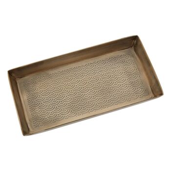Allegra Etched Gold Finish Tray 2