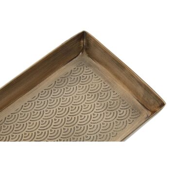 Allegra Etched Gold Finish Tray 3