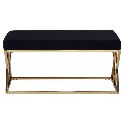 Allure Black Seat / Gold Finish Frame Bench