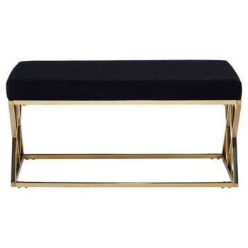 Allure Black Seat / Gold Finish Frame Bench 5