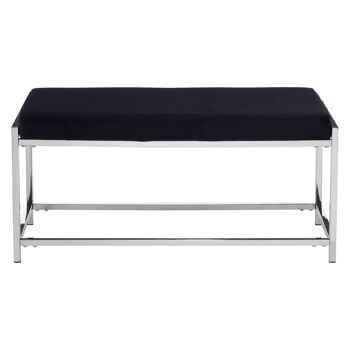 Allure Black Seat / Silver Metal Frame Bench 1