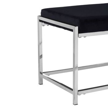 Allure Black Seat / Silver Metal Frame Bench 4