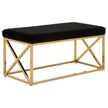 Allure Black Velvet / Gold Finish Bench 2