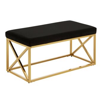 Allure Black Velvet / Gold Finish Bench 4