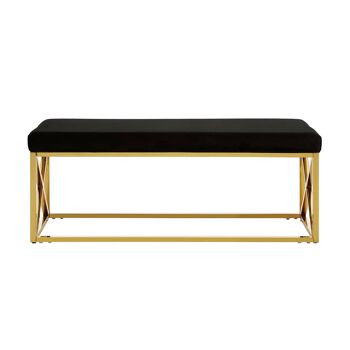 Allure Black Velvet / Gold Finish Bench 5