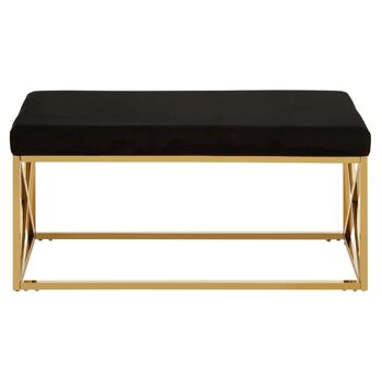 Allure Black Velvet / Gold Finish Bench 7