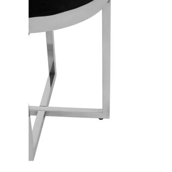 Allure Black Velvet / Silver Finish Round Stool 4