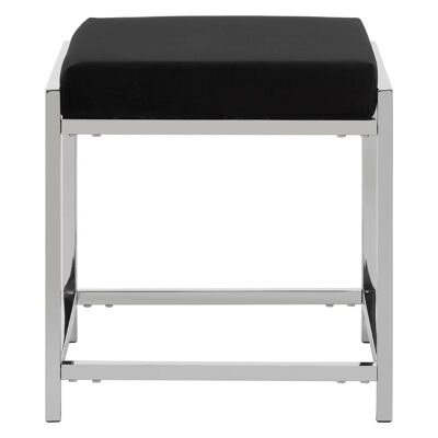 Allure Black Velvet / Silver Stool