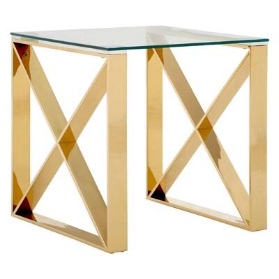 Allure Champagne Gold Cross Legs End Table