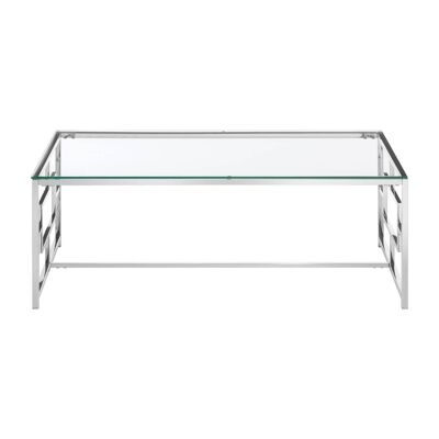 Allure Clear Glass / Silver Base Coffee Table