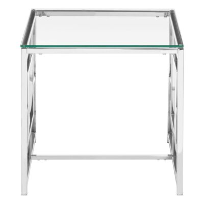 Allure Clear Glass / Silver Base End Table