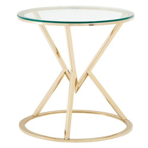 Allure Corseted Round Champagne End Table