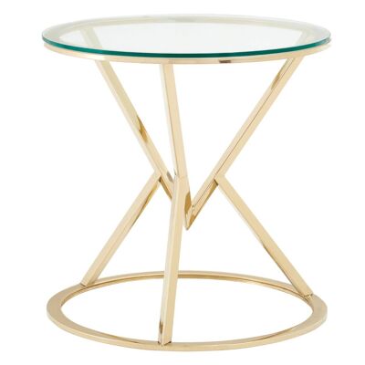 Allure Corseted Round Champagne End Table