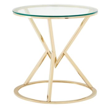 Allure Corseted Round Champagne End Table 1