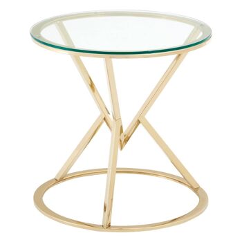 Allure Corseted Round Champagne End Table 2