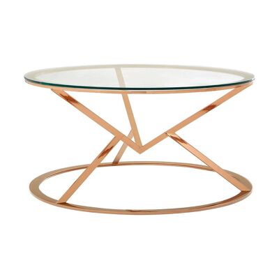 Allure Corseted Round Rose Gold Coffee Table