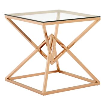 Allure Corseted Square Rose Gold End Table 2