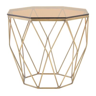 Allure End Table with Brushed Bronze Base