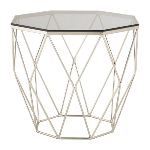 Allure End Table with Brushed Nickel Base