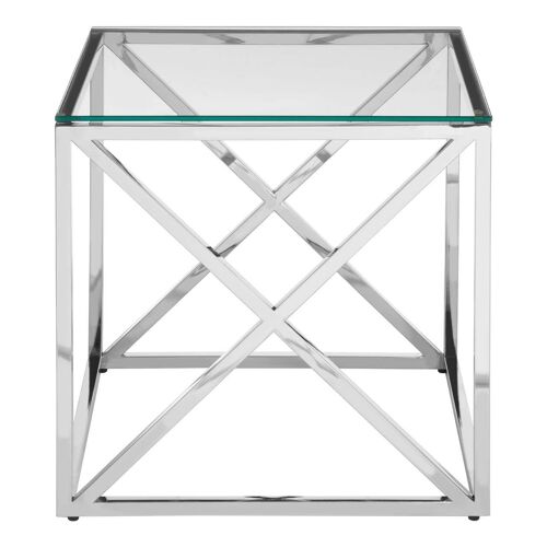 Allure End Table with Cross Base