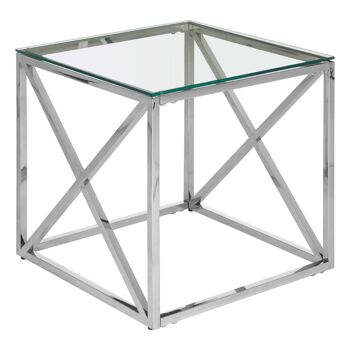 Allure End Table with Cross Base 2