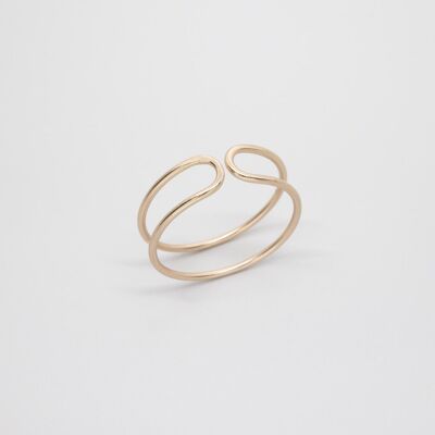 anillo doble - oro rosa